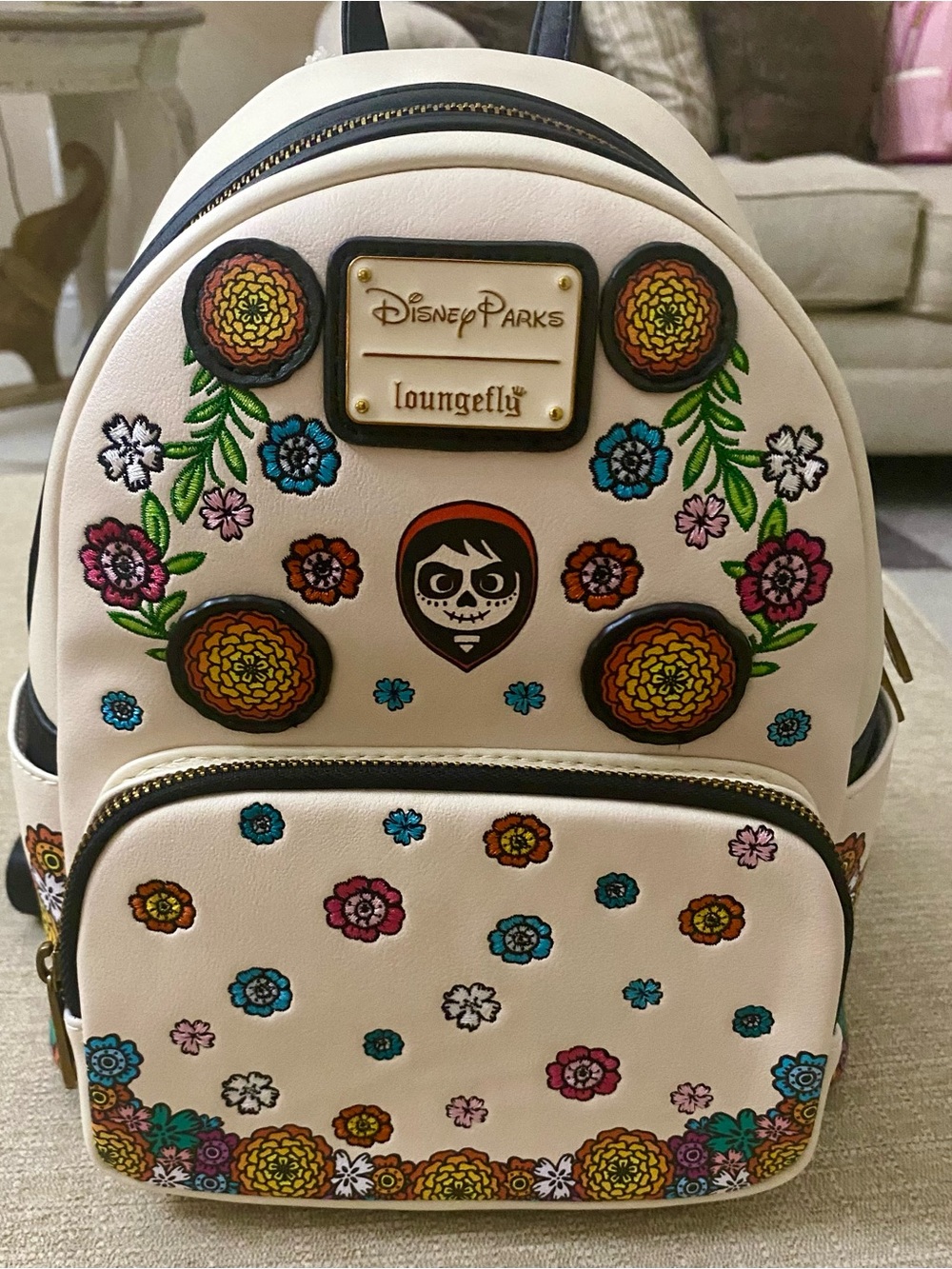Disney Parks Loungefly Coco Miguel Floral Mini Backpack – New With Tags